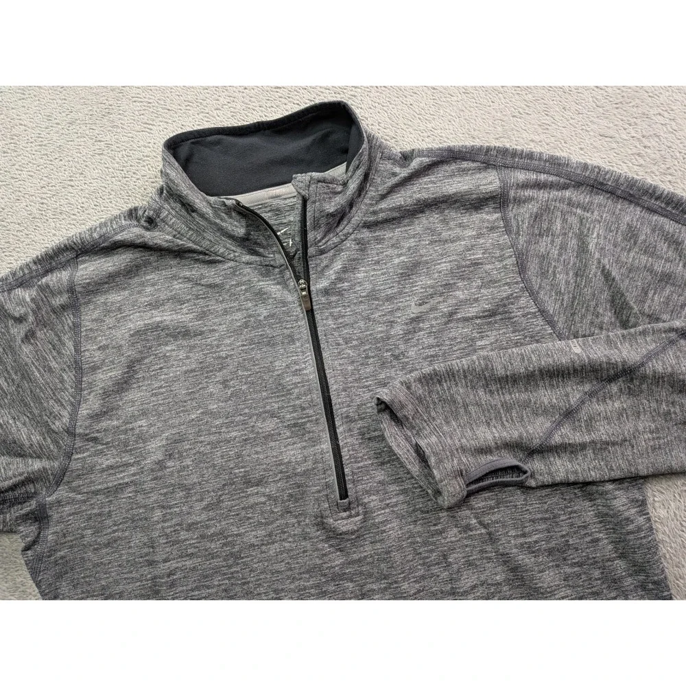 Nike Dri-FIT Element Womens Gray Heather Quarter Zip Running Top 481320-063 M